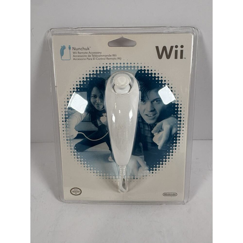 Official Nintendo Wii Nunchuk Controller White OEM New Sealed